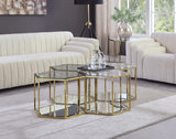Sei Glass Modular Coffee Table with Mirrored Base - Elevate Your Space with Stylish Versatility!