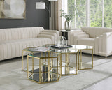 Sei Glass Modular Coffee Table with Mirrored Base - Elevate Your Space with Stylish Versatility!