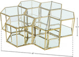 Sei Glass Modular Coffee Table with Mirrored Base - Elevate Your Space with Stylish Versatility!