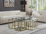 Sei Glass Modular Coffee Table with Mirrored Base - Elevate Your Space with Stylish Versatility!