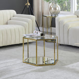 Sei Glass Modular Coffee Table with Mirrored Base - Elevate Your Space with Stylish Versatility!
