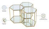 Sei Glass Contemporary End Table - Modular Design with Mirrored Base for Stylish Space Solutions