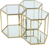Sei Glass Contemporary End Table - Modular Design with Mirrored Base for Stylish Space Solutions