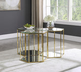 Sei Glass Contemporary End Table - Modular Design with Mirrored Base for Stylish Space Solutions
