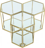 Sei Glass Contemporary End Table - Modular Design with Mirrored Base for Stylish Space Solutions