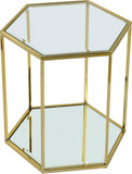 Sei Glass Contemporary End Table - Modular Design with Mirrored Base for Stylish Space Solutions