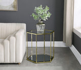 Sei Glass Contemporary End Table - Modular Design with Mirrored Base for Stylish Space Solutions