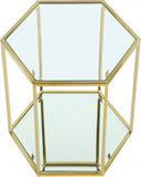 Sei Glass Contemporary End Table - Modular Design with Mirrored Base for Stylish Space Solutions