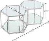 Sei Glass Modular Coffee Table with Mirrored Base - Elevate Your Space with Stylish Versatility!