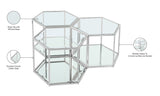 Sei Glass Modular Coffee Table with Mirrored Base - Elevate Your Space with Stylish Versatility!