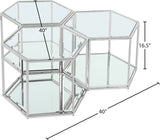 Sei Glass Modular Coffee Table with Mirrored Base - Elevate Your Space with Stylish Versatility!