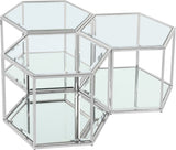 Sei Glass Modular Coffee Table with Mirrored Base - Elevate Your Space with Stylish Versatility!