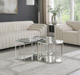 Sei Glass Modular Coffee Table with Mirrored Base - Elevate Your Space with Stylish Versatility!