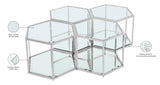 Sei Glass Modular Coffee Table with Mirrored Base - Elevate Your Space with Stylish Versatility!