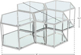 Sei Glass Modular Coffee Table with Mirrored Base - Elevate Your Space with Stylish Versatility!