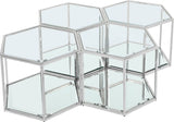 Sei Glass Modular Coffee Table with Mirrored Base - Elevate Your Space with Stylish Versatility!
