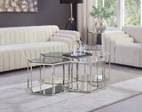 Sei Glass Modular Coffee Table with Mirrored Base - Elevate Your Space with Stylish Versatility!