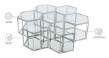 Sei Glass Modular Coffee Table with Mirrored Base - Elevate Your Space with Stylish Versatility!