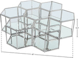 Sei Glass Modular Coffee Table with Mirrored Base - Elevate Your Space with Stylish Versatility!