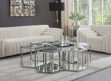 Sei Glass Modular Coffee Table with Mirrored Base - Elevate Your Space with Stylish Versatility!
