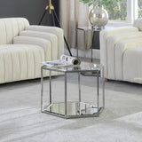 Sei Glass Modular Coffee Table with Mirrored Base - Elevate Your Space with Stylish Versatility!