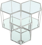 Sei Glass Contemporary End Table - Modular Design with Mirrored Base for Stylish Space Solutions