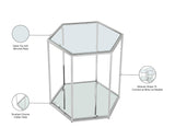 Sei Glass Contemporary End Table - Modular Design with Mirrored Base for Stylish Space Solutions