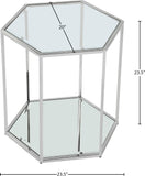 Sei Glass Contemporary End Table - Modular Design with Mirrored Base for Stylish Space Solutions