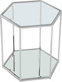 Sei Glass Contemporary End Table - Modular Design with Mirrored Base for Stylish Space Solutions
