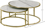 Massimo Nesting Coffee Table Set - Stylish Faux Marble & Gold Steel for Contemporary Living Spaces