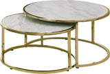 Massimo Nesting Coffee Table Set - Stylish Faux Marble & Gold Steel for Contemporary Living Spaces