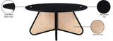 Butterfly Coffee Table - Elegant Mid-Century Design with Oak Veneer Top and Natural Cane Bottom Accent