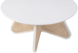 Butterfly Coffee Table - Elegant Mid-Century Design with Oak Veneer Top and Natural Cane Bottom Accent