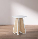 Butterfly End Table - Stunning Mid-Century Design with Oak Veneer Top and Natural Cane Base