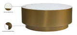 Presley Marble Coffee Table - Contemporary Round Design with Gold Metal Base for Stylish Living Spaces