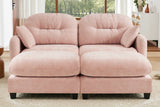 MOLLY 74" Loveseat with 2 Ottomans