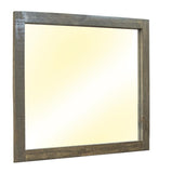 Loft Brown Mirror - Hand-Stained Pine Wood & Iron Hardware