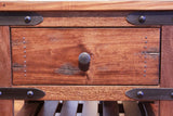 1 Drawer Chairside Table - Parota Wood with Metal Details