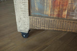 3 Drawer Kitchen Island with Sliding Doors | Rustic Antique Design