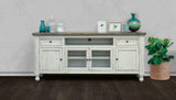 2 Drawer 4 Doors 80" TV Stand - Farmhouse Chic Stone Collection