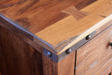 6 Drawer Cocktail Table - Parota Wood with Metal Details