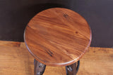 Wooden Round Seat Adjustable Barstool | Parota Swivel Design