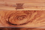 1 Drawer Chairside Table - Parota Wood with Metal Details