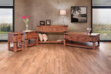1 Drawer Chairside Table - Parota Wood with Metal Details
