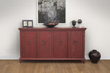 4 Doors Capri Console - Rustic Hand-Distressed Wood Furniture