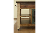 1 Drawer 1 Mesh Door Kitchen Island - Rustic Antique Multicolor