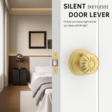 ZR12-211Z Brushed Gold Privacy Door Knobs – Solid Zinc Alloy Interior Knobs with Lock