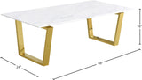 Cameron Contemporary Coffee Table – Stunning Gold Stainless Steel Frame & Genuine Stone Top Design