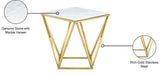 Mason Marble End Table - Contemporary Design with Gold Stainless Steel Frame and Genuine Marble Top