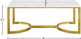 London Contemporary Coffee Table - Stylish Gold Stainless Steel Frame with Elegant Stone Top Design